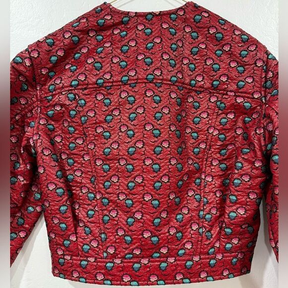 Isabel Marant Embroidered Leather Trim Moto Jacket Size S - Picture 5 of 8